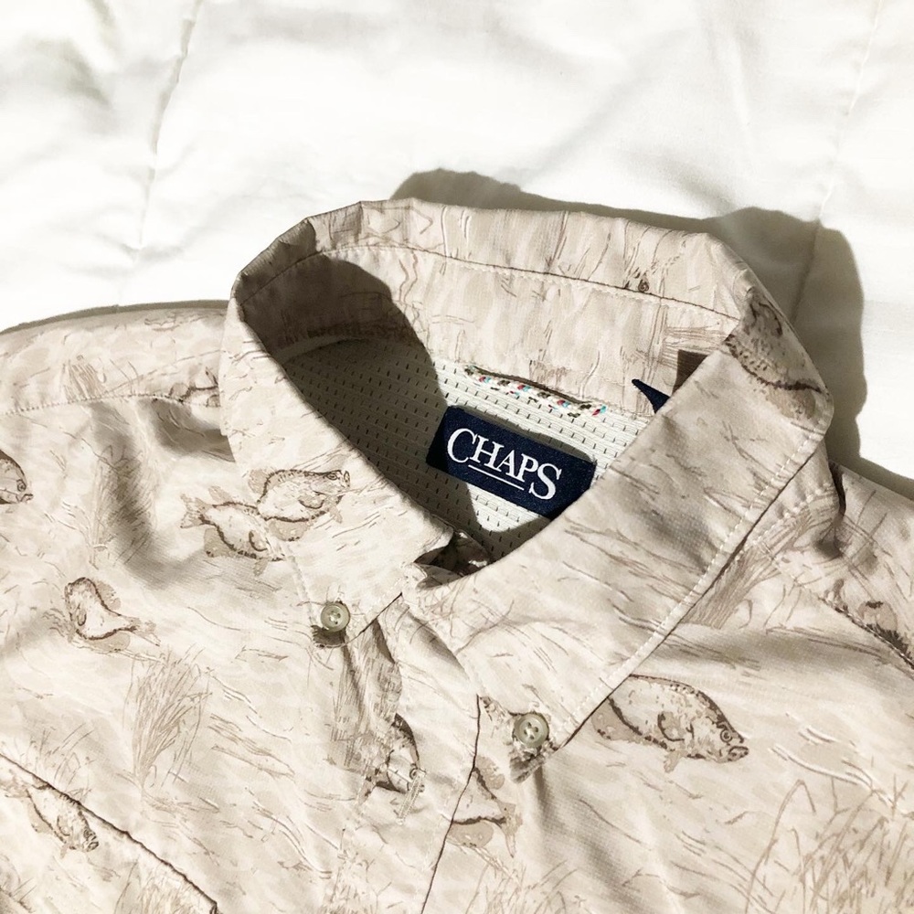 Chaps button up with the fishes size M 100% polyester